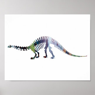 Brontosaurus-Skelett Poster
