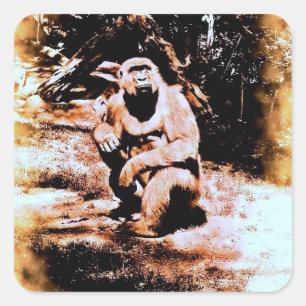 Bronx Gorilla Quadratischer Aufkleber