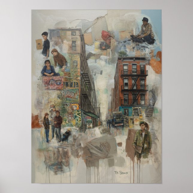 Bronx Graffiti Collage Kunst Poster (Vorne)