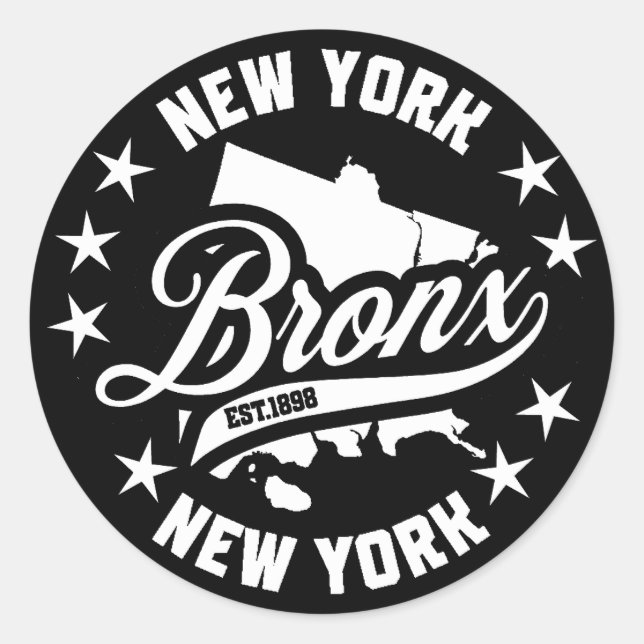 Bronx, New York Runder Aufkleber (Vorderseite)