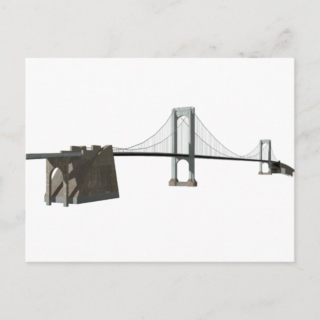 Bronx Whitestone Bridge: 3D-Modell: Postkarte (Vorderseite)