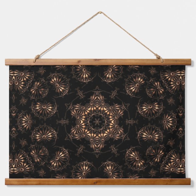 Bronze Age Mandala Wandteppich Mit Holzrahmen (Vorne)
