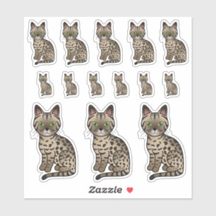 Bronze Ägyptische Mau Süße Cartoon Katzen Aufkleber