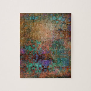 Bronze, Aquamarin, Lila Abstrakt