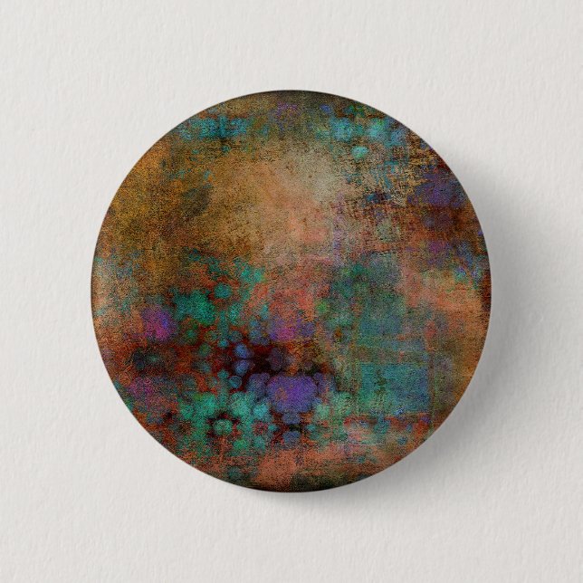 Bronze, Aquamarin, Lila Abstrakt Button (Vorderseite)