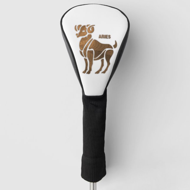 Bronze Aries Zodiac Golf Headcover (Vorderseite)