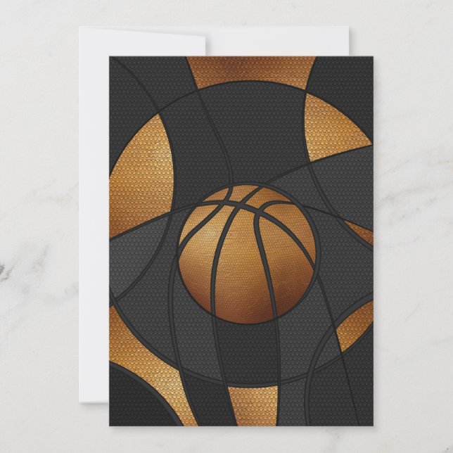 Bronze Basketball Abstrakte Kunst Feiertagskarte (Vorderseite)
