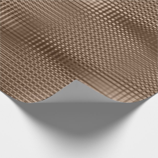 Bronze Beige Metallic Grill Streifen Skinny Lux Geschenkpapier (Ecke)