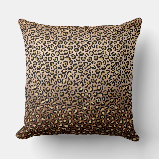 Bronze Black Gold Ombre Leopardrucke     Kissen (Vorderseite)
