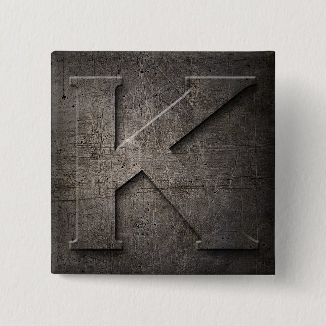 Bronze Black Metal K Monogram-Knopf Button (Vorderseite)