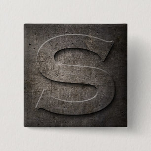 Bronze Black Metal S Monogram Quadratzenknöpfe Button