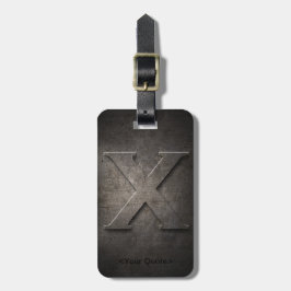 Bronze Black Metal X Monogram Travel Luggage Tag Gepäckanhänger