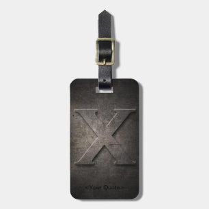 Bronze Black Metal X Monogram Travel Luggage Tag Gepäckanhänger