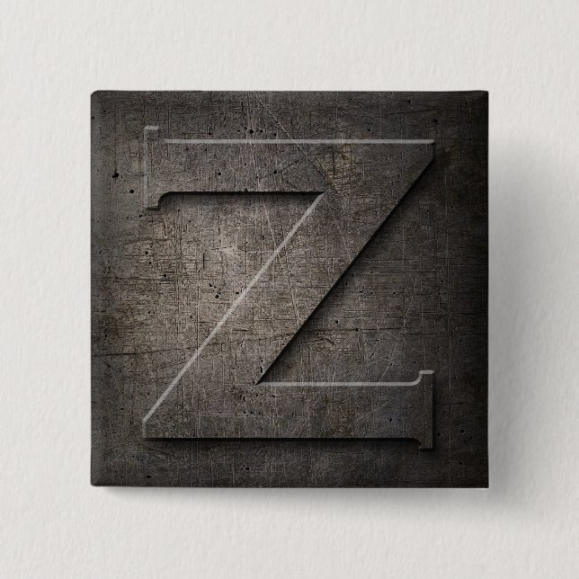 Bronze Black Metal Z Monogram Square Button (Vorderseite)