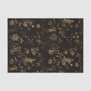 Bronze-Blume und Blätter auf schwarzem Hintergrund Seidenpapier