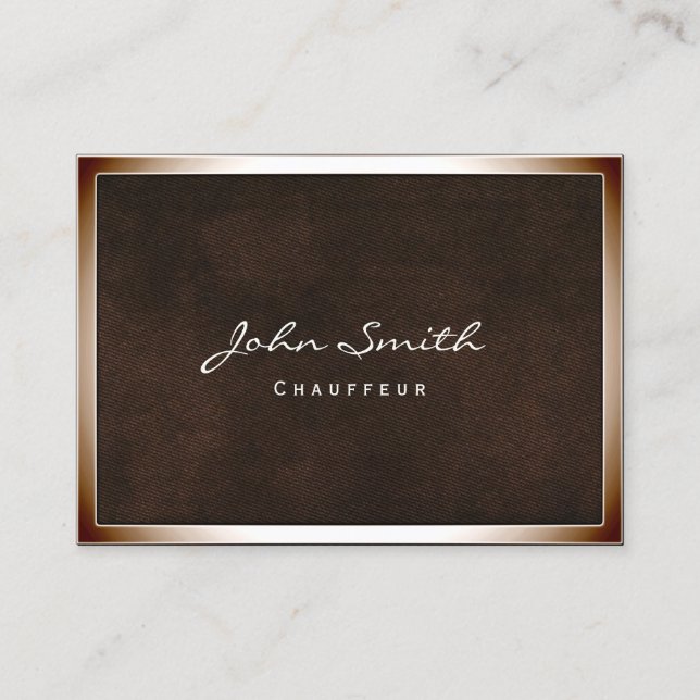 Bronze Border Chauffeur Chubby Business Card Visitenkarte (Vorderseite)