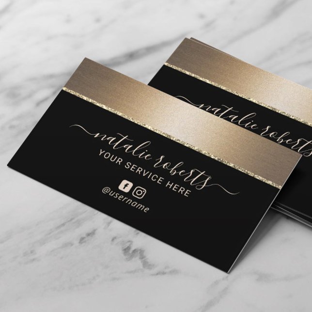 Bronze Border Makeup Artist Fair Stylist Salon Visitenkarte (Von Creator hochgeladen)
