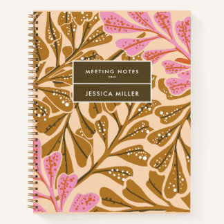 Bronze braun & Sugar pink gepunktete Personalize N Notizbuch