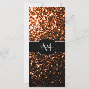 Bronze-braune Imitate Glitzer glänzen Monogramm