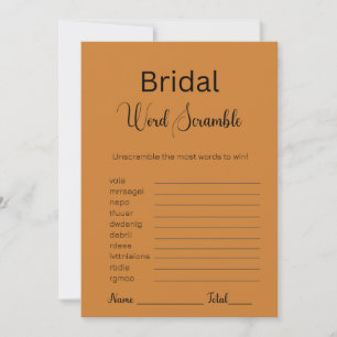 Bronze Bridal Word Scramble Game Einladung