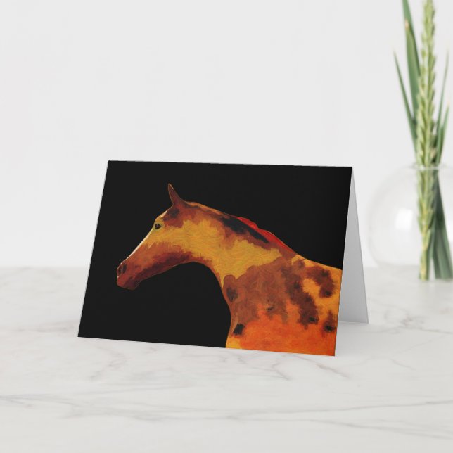 Bronze Brown Artsy Horse Profil Art Note Carte (Devant)