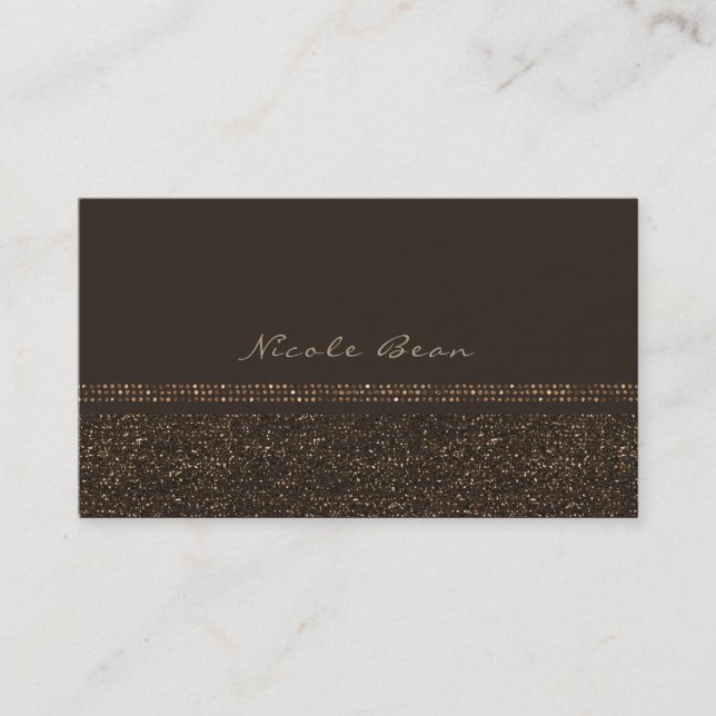 Bronze Brown Chic Sparkling Glam Individuelles Des Visitenkarte (Vorderseite)