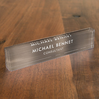 Bronze Brown Metallic Beruflich Business Namensplakette