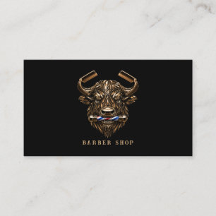 Bronze-Buffalo-Rasiermesser-Friseur-Logo Hairstyli Visitenkarte