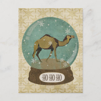 Bronze Camel Snowglobe Postcard Postkarte