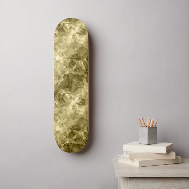 Bronze Crumpled Textur Skateboard (Wandkunst)