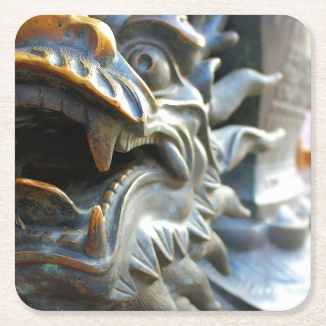 Bronze Dragon Statue - Shanghai, China Untersetzer (Vorderseite)