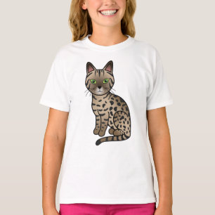 Bronze Egyptian Mau Süße Cartoon-Katze Illustratio T-Shirt