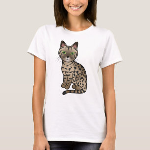 Bronze Egyptian Mau Süße Cartoon-Katze Illustratio T-Shirt