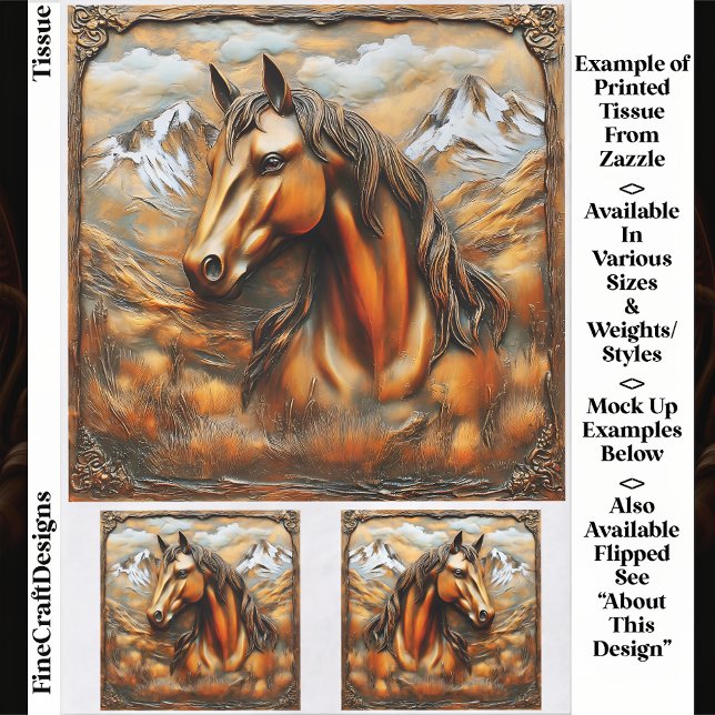 Bronze Embossed Mountain Horse EK7L Decoupage Seidenpapier (Von Creator hochgeladen)