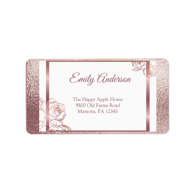 Bronze Erwachsene Doppelschwanz Geburtstag Adressaufkleber (Vorne)