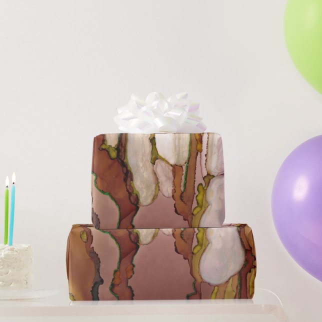 Bronze Fantasie Alkoholtupfer drucken Geschenkpapier (Partygeschenke)