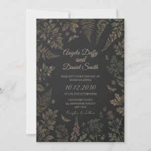 Bronze-Farn Botanische Hochzeitseinladung Einladung