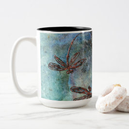 Bronze getippte Libellen Magischer Himmel Zweifarbige Tasse