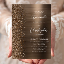Bronze Glam Brushed Metal Glitzer Hochzeit