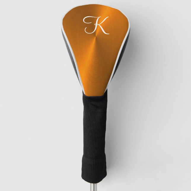 Bronze glänzende Imitate Metal-Monogramm Golf Headcover (Vorderseite)