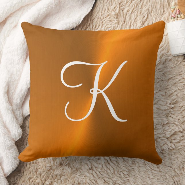 Bronze glänzende Imitate Metal-Monogramm Kissen (Decke)