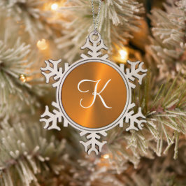 Bronze glänzende Imitate Metal-Monogramm Schneeflocken Zinn-Ornament