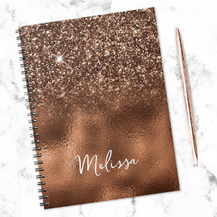 Bronze Glitter und Folie Name Notizblock