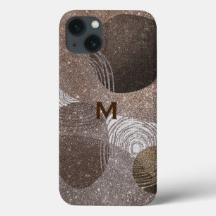 Bronze Glittery Abstrakt Mit Monogramm Case-Mate iPhone Hülle