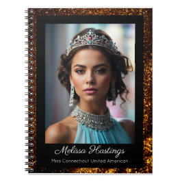 Bronze Glitz Elegant Shiny Pageant Notebook Notizblock