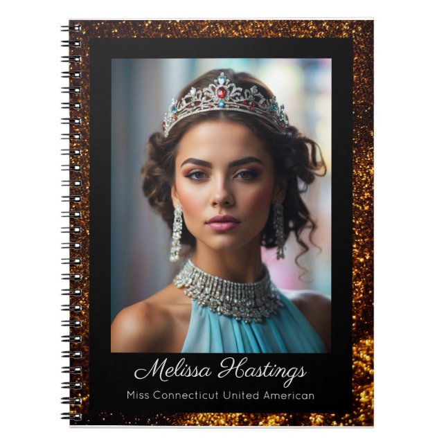 Bronze Glitz Elegant Shiny Pageant Notebook Notizblock (Vorderseite)