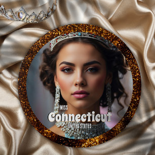 Bronze Glitz-Wettbewerbs-Button-Pin mit individuel Button