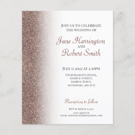 Bronze Glitzer Papier Hochzeitseinladung