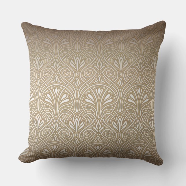 Bronze, Gold, Jugendstil, Deko, Vintag, Patente Kissen (Vorderseite)