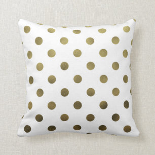 Bronze-Gold-Leaf Metallische Imitat Foil Polka Dot Kissen